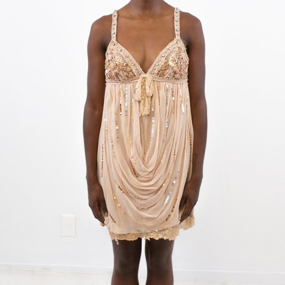 Vintage S 90s Y2K Boho Glam Party Dress Mandalay - Picture 12 of 12